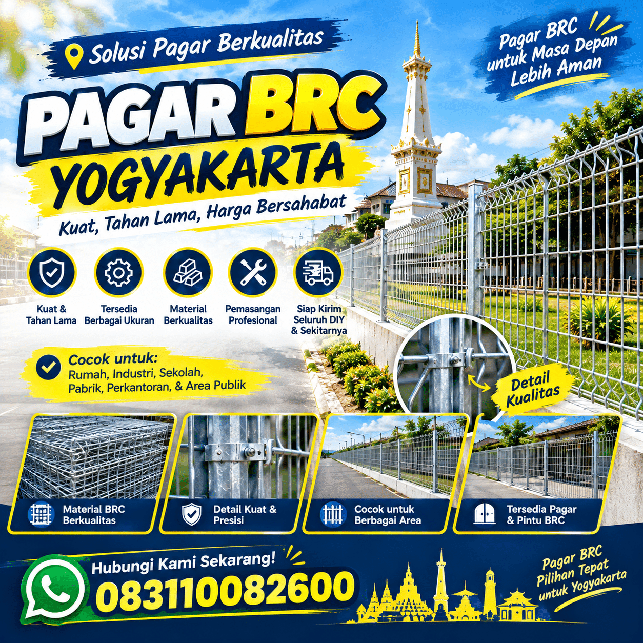Distributor Pagar BRC Yogyakarta Murah
