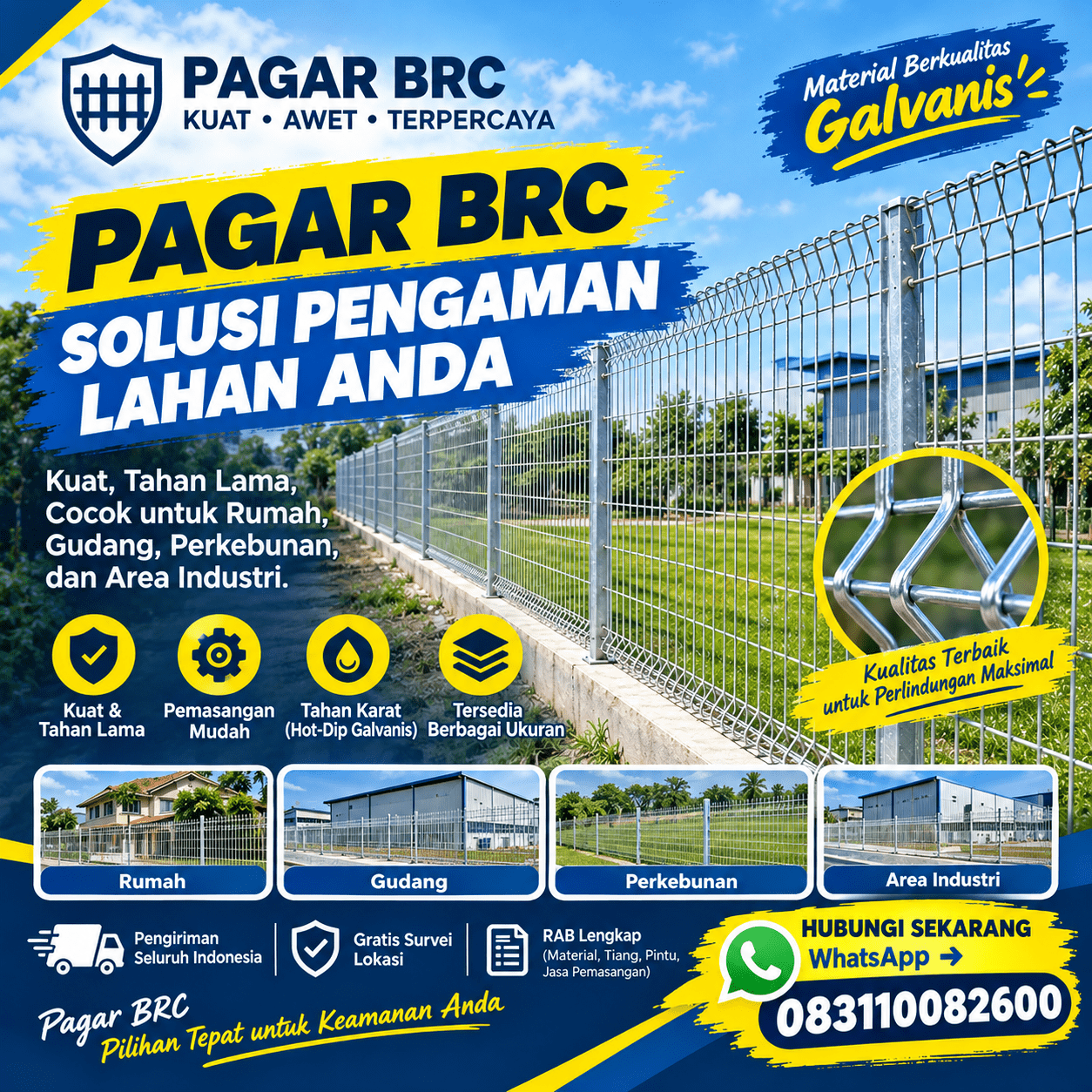 Produsen Pagar BRC Surabaya Murah