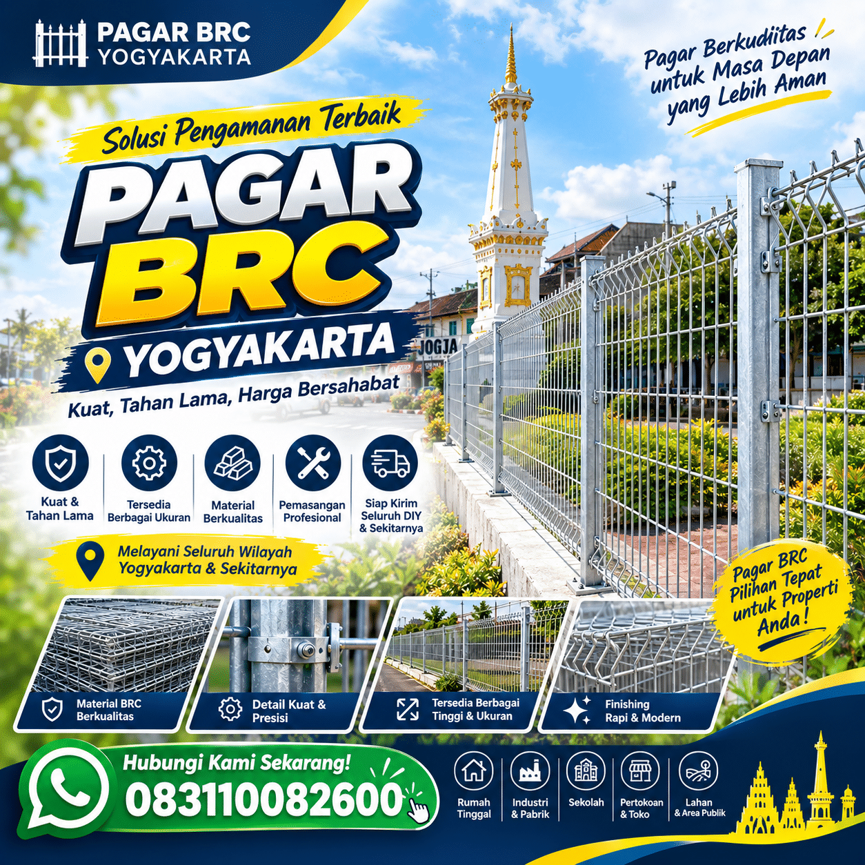 Produsen dan Tempat Jual Pagar BRC Yogyakarta